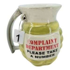 Complaint Department Please Take A Number White Green Mug Bigmouth INC